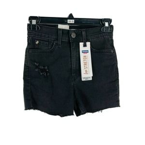 Denizen Levis Black Super High-Rise Cut-Off Shorts